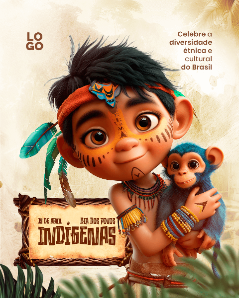 DIA DOS POVOS INDÍGENAS - DIA DO ÍNDIO - SOCIAL MEDIA