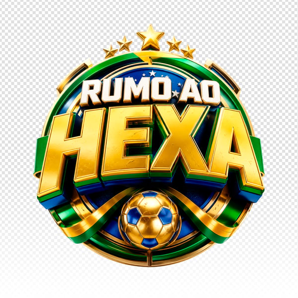 SELO 3D BRASIL RUMO AO HEXA COPA DO MUNDO