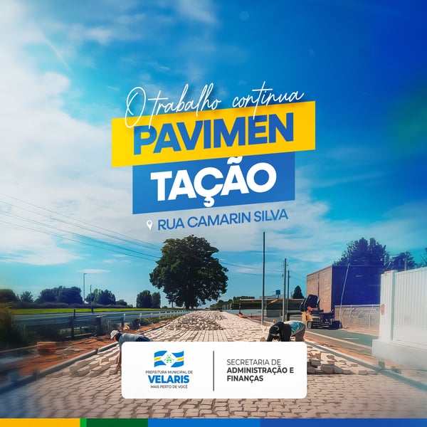 PREFEITURA PAVIMENTAÇÃO AVISO INFORME COMUNICADO SOCIAL MEDIA PSD EDITÁVEL