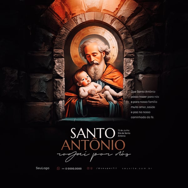 DWE DIA DE SANTO ANTONIO 13 DE JUNHO SOCIAL MEDIA POST PSD TEMPLATE 1