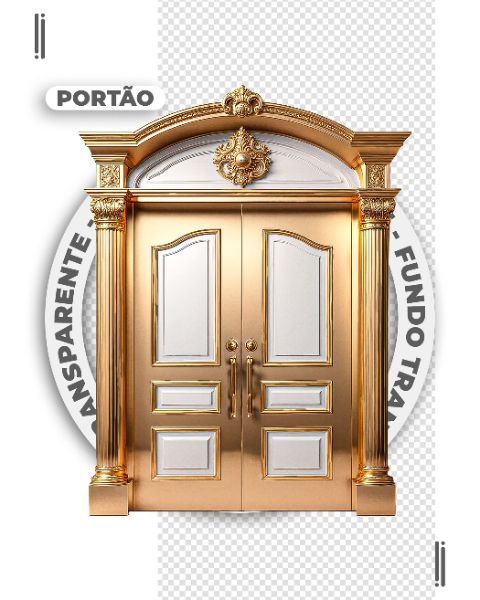 PORTÃO DOURADO | FELIZ ANO NOVO | IMAGEM SEM FUNDO | PNG | PSD EDITÁVEL