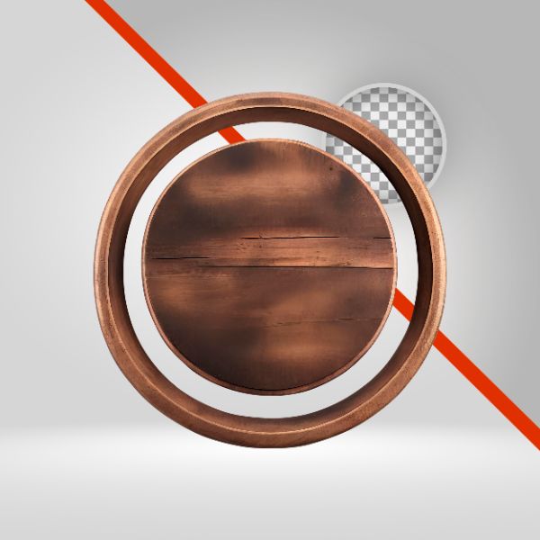 CÍRCULO DE MADEIRA 3D, ELIPSE, PLACA PRA TEXTO, ELEMENTO PNG PARA FLYERS DE EVENTO, SHOWS, FUNDO TRANSPARENTE, SÃO JOÃO