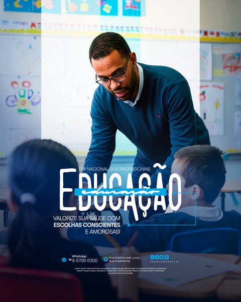 DIA NACIONAL DOS PROFISSIONAIS DA EDUCAÇÃO 06 DE AGOSTO FLYER SOCIAL MEDIA PSD EDITÁVEL 9
