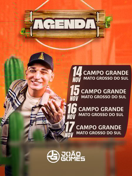 FLYER ARTISTAS E EVENTOS AGENDA DE SHOWS JOÃO GOMES