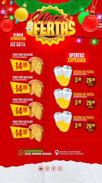 ENCARTE NATAL DE OFERTAS REDES SOCIAIS EDITÁVEL STORIES