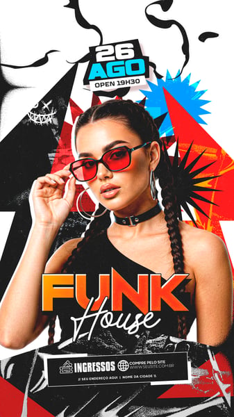 FLYER ARTISTAS E EVENTOS FUNK HOUSE STORY