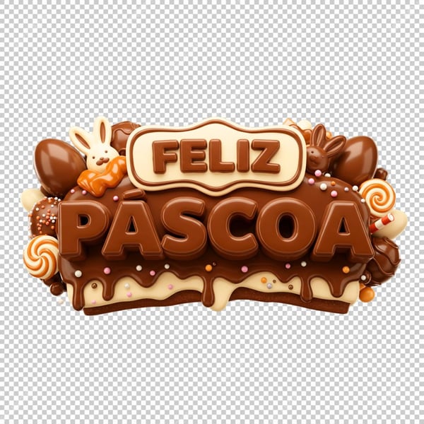 SELO 3D PNG FELIZ PÁSCOA PNG SELO 3D FELIZ PÁSCOA PNG