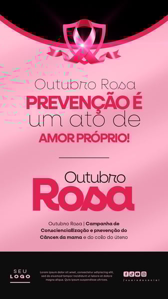 OUTUBRO ROSA CAMPANHA DE CONSCIENTIZAÇÃO E PREVENÇÃO DO CÂNCER DA MAMA E DO COLO DO ÚTERO STORY 5