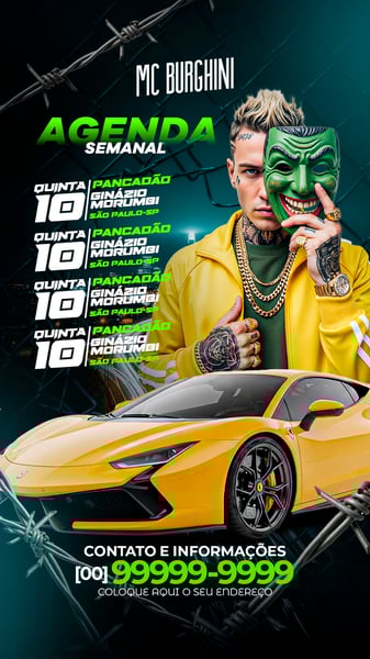 FLYER STORY AGENDAS SHOWS EVENTOS SOCIAL MEDIA PSD EDITÁVEL PRANCHETA 8