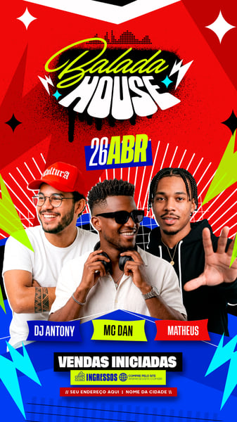 FLYER ARTISTAS E EVENTOS BALADA HOUSE STORY