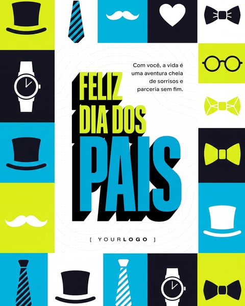 FELIZ DIA DOS PAIS SORRISOS E PARCERIA SEM FIM SOCIAL MEDIA PSD EDITÁVEL