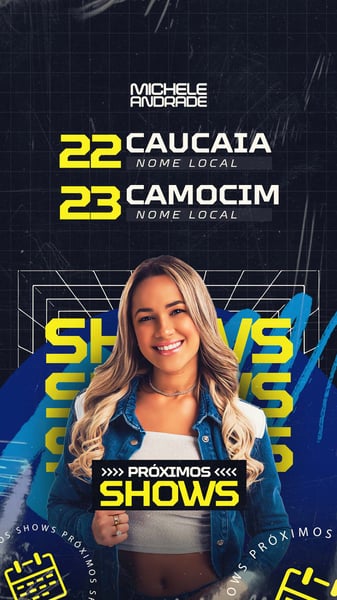 EER 12 - MICHELE ANDRADE - AGENDA - PRÓXIMOS SHOWS FLYER - STORY
