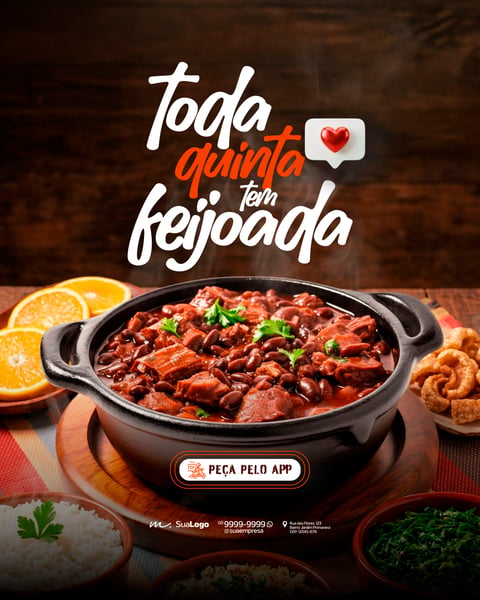 Toda quinta tem feijoada Social Media PSD Editável