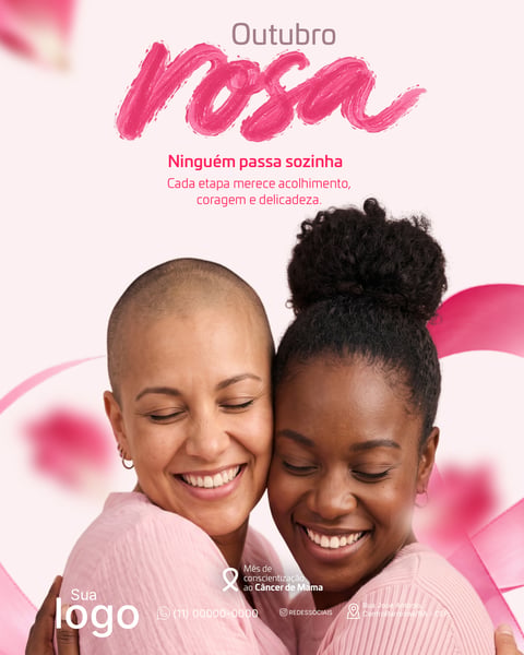 OUTUBRO ROSA CAMPANHA DE CONSCIENTIZAÇÃO E PREVENÇÃO DO CÂNCER DE MAMA PSD EDITÁVEL 9