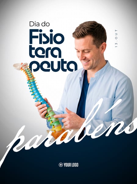 DIA DO FISIOTERAPEUTA MODELO DE COLUMNA SOCIAL MEDIA FLYER PSD EDITÁVEL