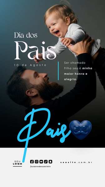 DIA DOS PAIS AGOSTO SOCIAL MEDIA POST EDITÁVEL STORY