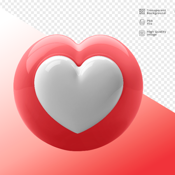 CORAÇÃO -  ELEMENTO 3D CORAÇÃO  PARA COMPOSIÇÃO