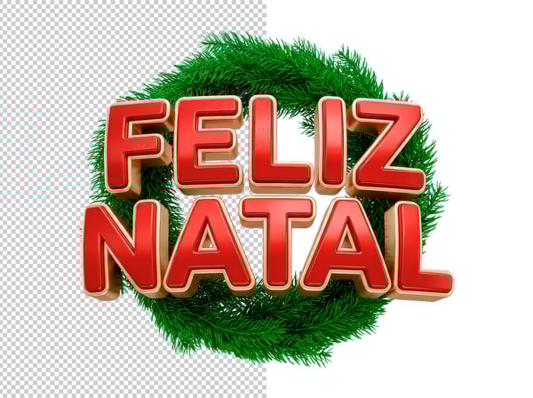 SELO 3D FELIZ NATAL EM PNG