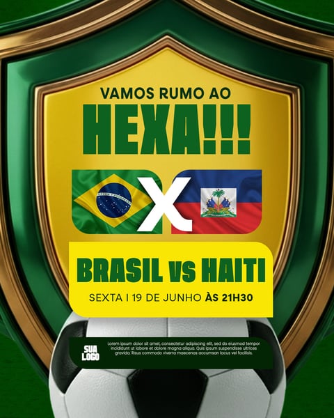 FLYER FUTEBOL BRASIL X HAITI PSD EDITÁVEL 2 FEED