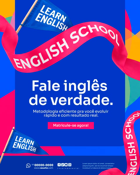 ESCOLA DE IDIOMAS SOCIAL MEDIA PSD EDITÁVEL 4