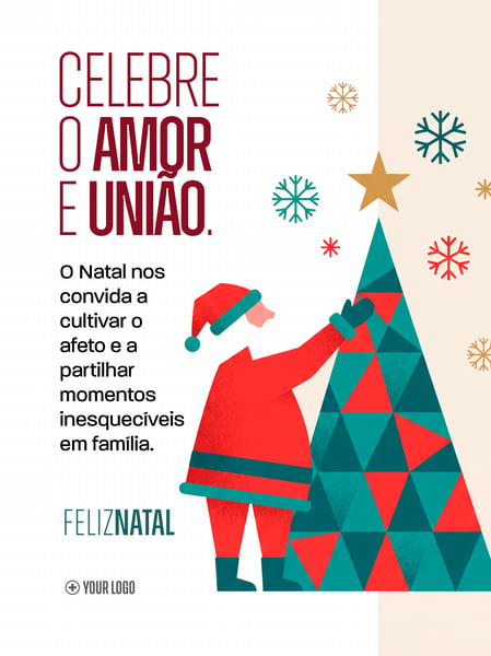 NATAL CELEBRE O AMOR E UNIÃO SOCIAL MEDIA FLYER PSD EDITÁVEL