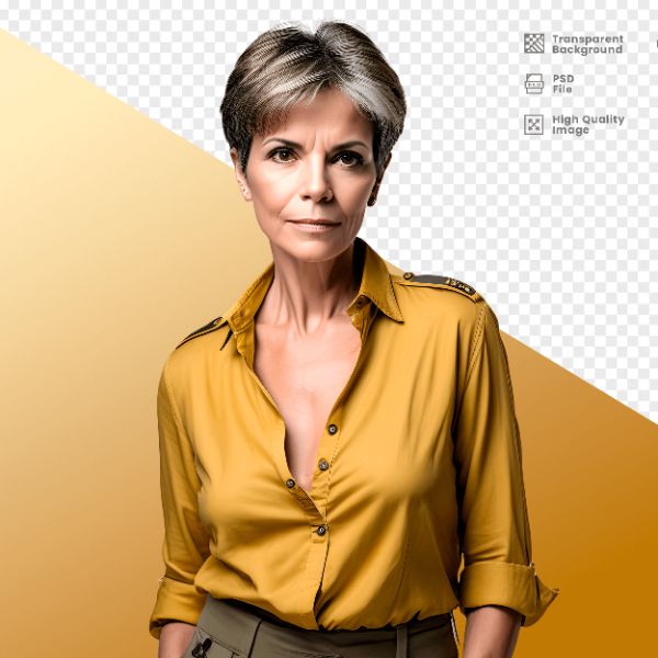 MULHER COM CAMISA AMARELA