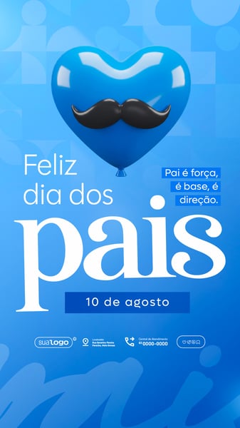 DIA DOS PAIS 10 DE AGOSTO SOCIAL MEDIA PSD EDITÁVEL STORY 9