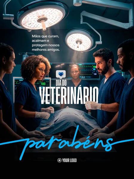 DIA DO VETERINÁRIO CIRURGIA ANIMAL SOCIAL MEDIA FLYER PSD EDITÁVEL