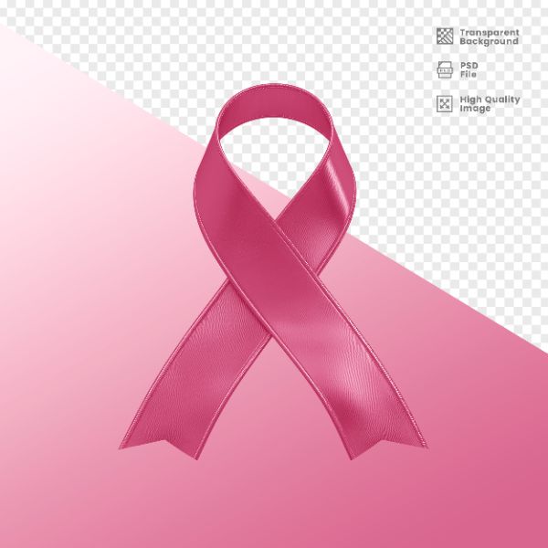 ELEMENTO 3D PARA COMPOSIÇÃO FITA ROSA LUTA CONTRA O CÂNCER