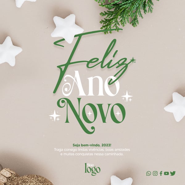 SOCIAL MEDIA - FEED - FELIZ ANO NOVO - TRAGA CONSIGO LINDA VIVENCIAS, BOAS AMIZADES E MUITAS CONQUISTAS NESSA