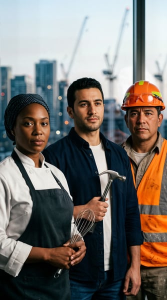 TRABALHADORES DE DIFERENTES ÁREAS DIA DO TRABALHO 3