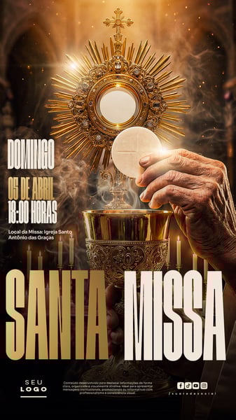 SANTA MISSA DE PÁSCOA 05 DE ABRIL DOMINGO STORY SOCIAL MEDIA PSD EDITÁVEL 3