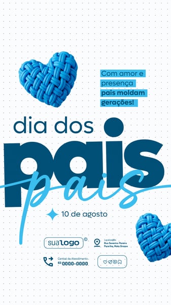 DIA DOS PAIS 10 DE AGOSTO SOCIAL MEDIA PSD EDITÁVEL STORY 2