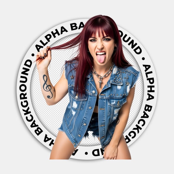 CANTORA DE ROCK COM BLUSA JEANS E UMA CORRENTE NO PESCOÇO 01