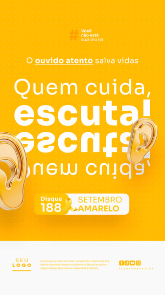 SETEMBRO AMARELO CAMPANHA DE PREVENÇÃO AO SUICÍDIO SOCIAL MEDIA PSD EDITÁVEL STORY 4