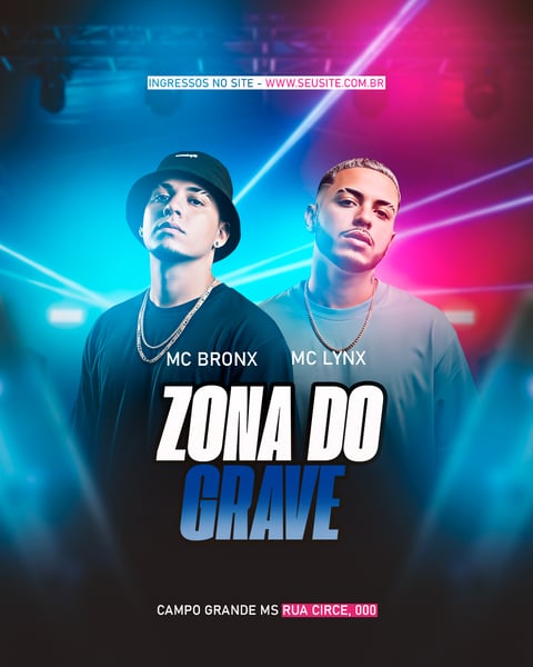 FLYER EVENTO SHOW ZONA DO GRAVE PSD FEED 23