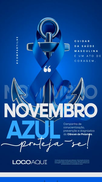 NOVEMBRO AZUL SAÚDE MASCULINA SOCIAL MEDIA FLYER PSD EDITÁVEL STORY