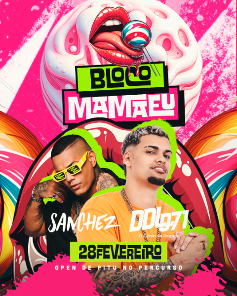 FLYER EVENTO CARNAVAL BLOCO MAMAEU FEED PSD EDITÁVEL