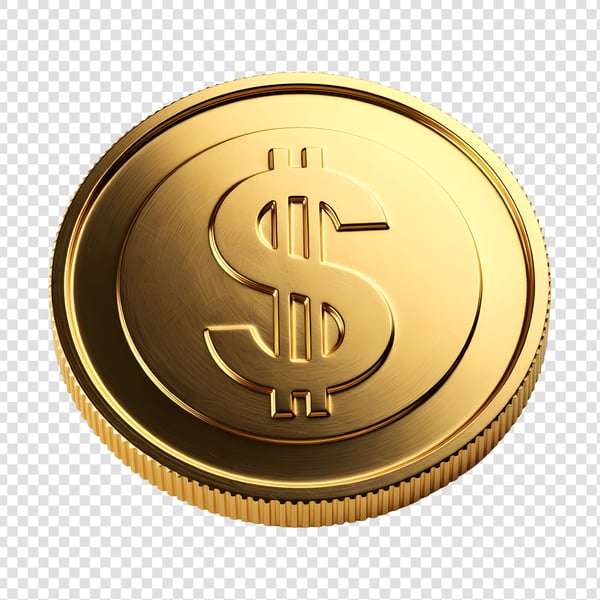 Moeda dourada com cifrão 1