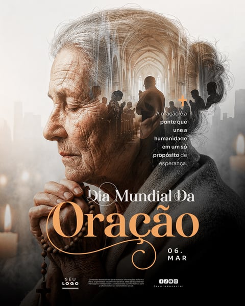 DIA MUNDIAL DA ORAÇÃO 06 DE MARÇO SOCIAL MEDIA PSD EDITÁVEL 1