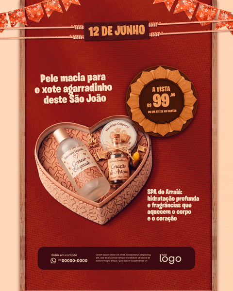 DIA DOS NAMORADOS ARRAIÁ DE PROMOÇÕES DE PRODUTOS SOCIAL MEDIA PSD EDITÁVEL 5