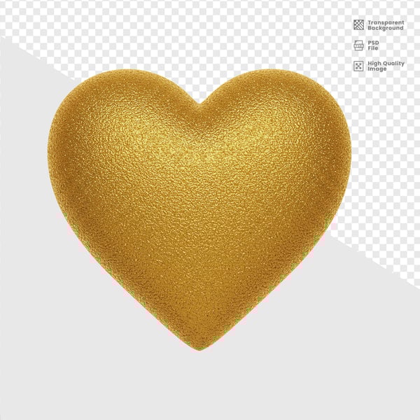 ELELEMENTO 3D DOURADO CORAÇÃO 8