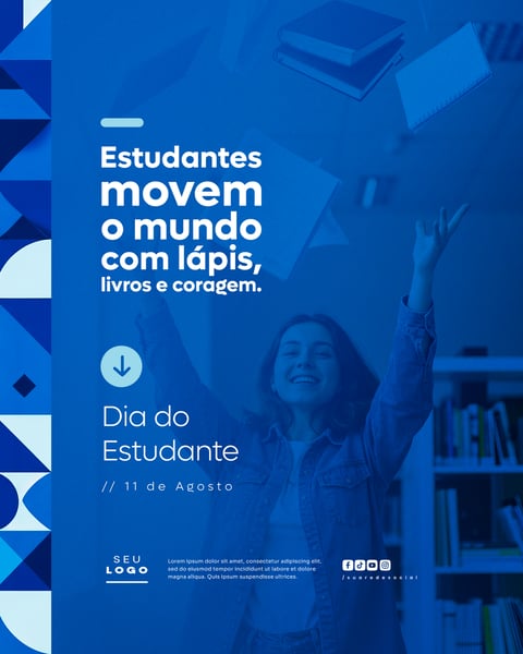 DIA DO ESTUDANTE 11 DE AGOSTO SOCIAL MEDIA PSD EDITÁVEL 4