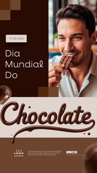 DIA MUNDIAL DO CHOCOLATE 7 DE JULHO SOCIAL MEDIA POST