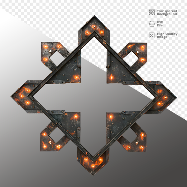 ELEMENTE DE FERRO COM LUZ - ELEMENTO 3D PARA COMPOSIÇÃO - IRON