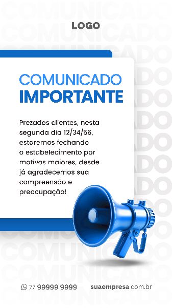 SOCIAL MEDIA PARA AVISOS E COMUNICADOS - AZUL