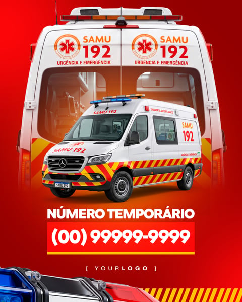 POST DE COMUNICADO DE NÚMERO TEMPORÁRIO SAMU 192 PSD EDITÁVEL