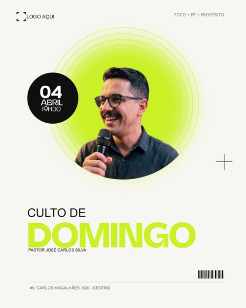 CULTO DE DOMINGO SOCIAL MEDIA PSD EDITÁVEL 1