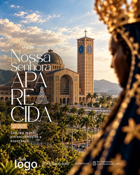 DIA DE NOSSA SENHORA APARECIDA 12 DE OUTUBRO SOCIAL MEDIA PSD EDITÁVEL 4