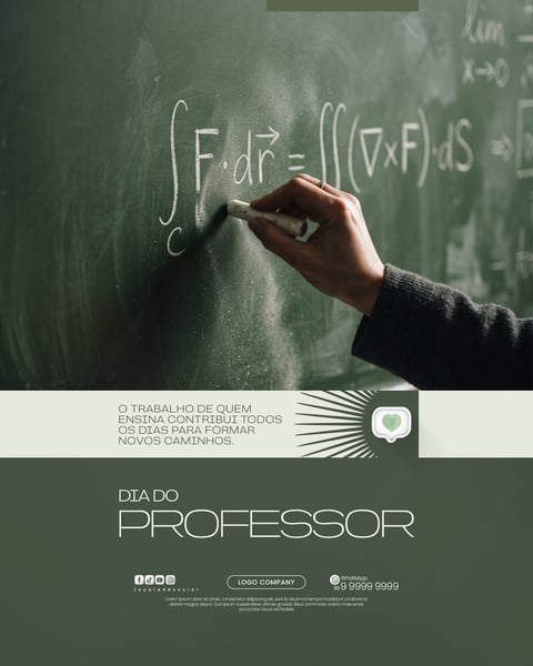DIA DO PROFESSOR HOMENAGEM EDUCAÇÃO ESCOLAR SOCIAL MEDIA PSD EDITÁVEL 1